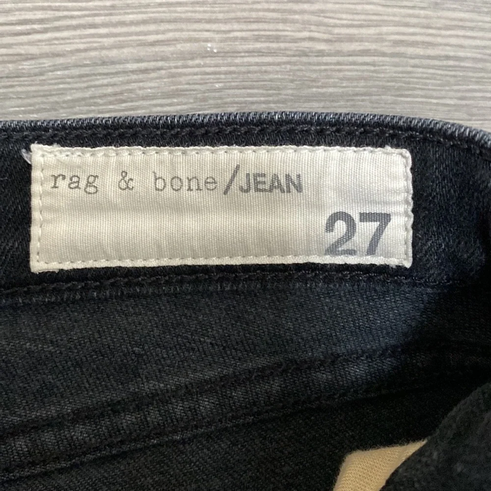 rag & bone Black High-Rise Distressed Skinny Jeans - Picture 8 of 16